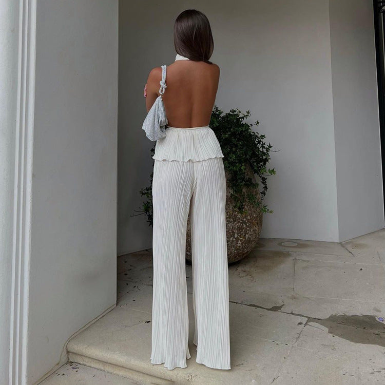 SAHARA Plissé Jumpsuit Set