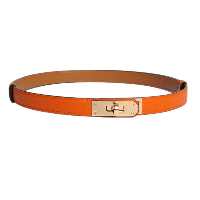 Hermès Kelly Dupe Lookalike Brown Leather Orange Leder