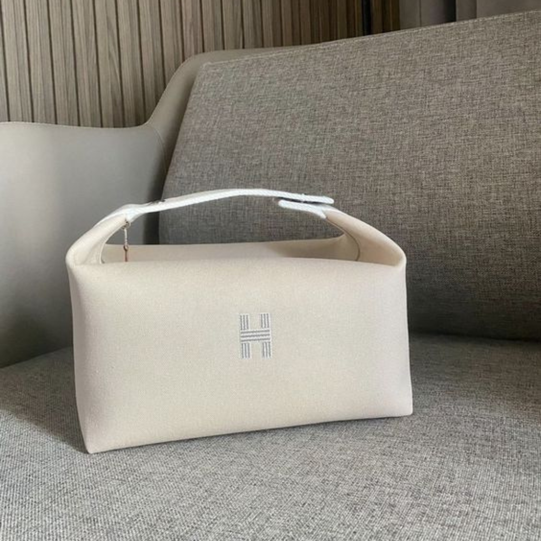 Hermès Kulturbeutel Lookalike Dupe Offwhite Weiss Canvas