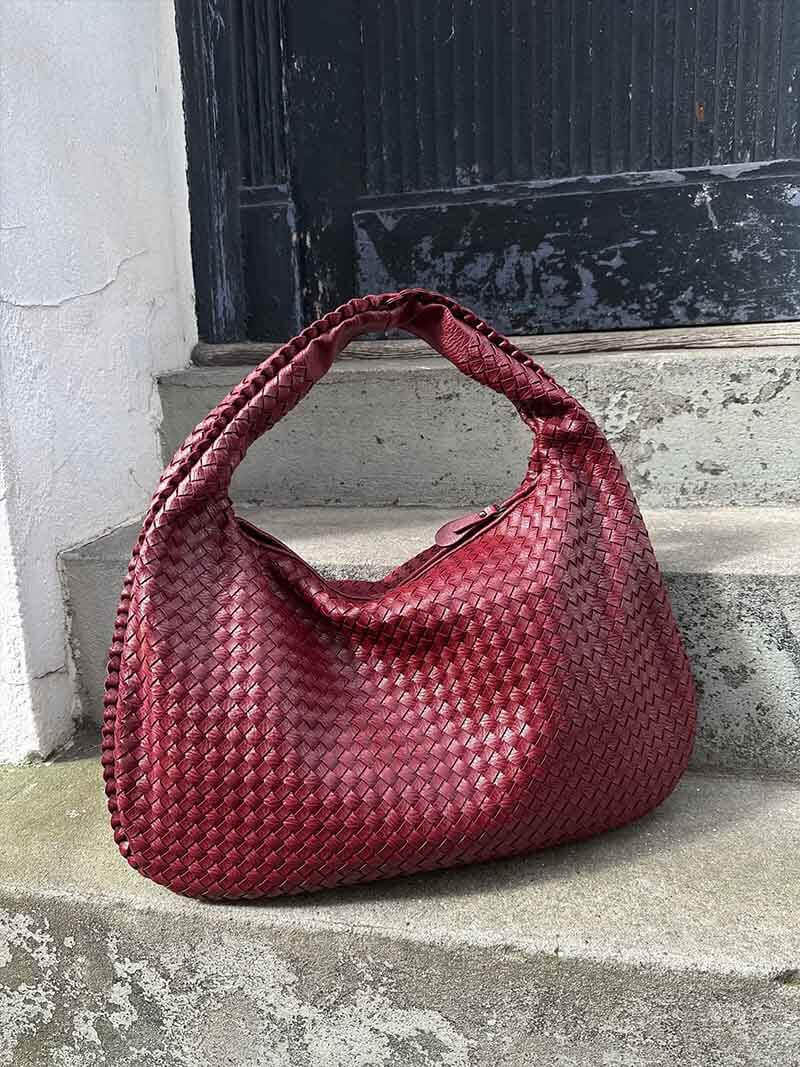 LILLY Gewebte Tasche - Wine Red